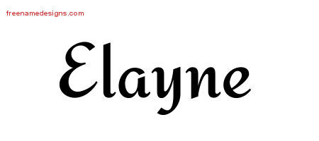 Calligraphic Stylish Name Tattoo Designs Elayne Download Free