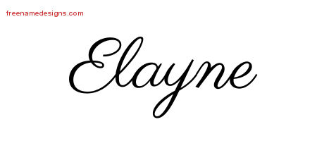 Classic Name Tattoo Designs Elayne Graphic Download