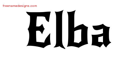 Gothic Name Tattoo Designs Elba Free Graphic