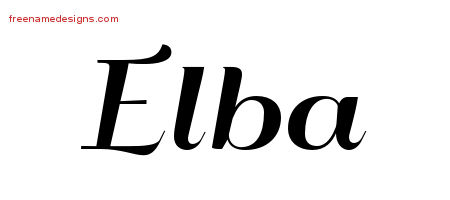 Art Deco Name Tattoo Designs Elba Printable