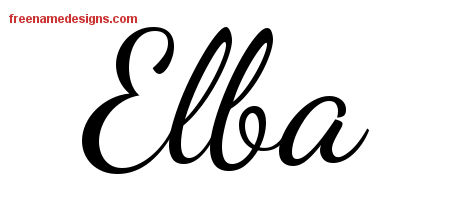 Lively Script Name Tattoo Designs Elba Free Printout