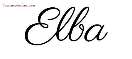 Classic Name Tattoo Designs Elba Graphic Download