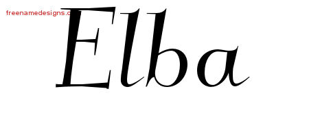 Elegant Name Tattoo Designs Elba Free Graphic