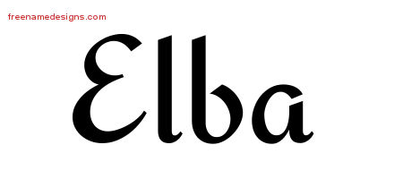Calligraphic Stylish Name Tattoo Designs Elba Download Free