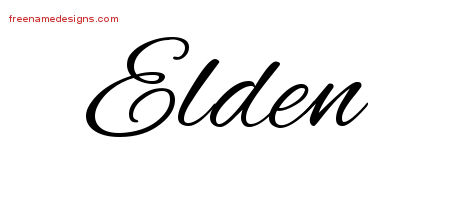 Cursive Name Tattoo Designs Elden Free Graphic