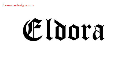 Blackletter Name Tattoo Designs Eldora Graphic Download