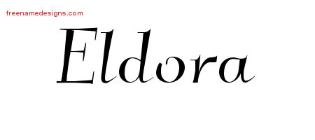 Elegant Name Tattoo Designs Eldora Free Graphic