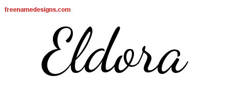 Lively Script Name Tattoo Designs Eldora Free Printout