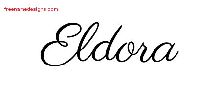 Classic Name Tattoo Designs Eldora Graphic Download