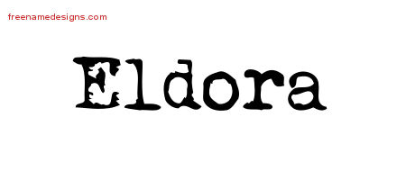 Vintage Writer Name Tattoo Designs Eldora Free Lettering