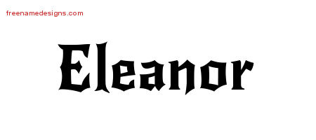 Gothic Name Tattoo Designs Eleanor Free Graphic
