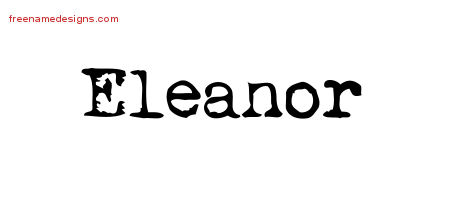 Vintage Writer Name Tattoo Designs Eleanor Free Lettering