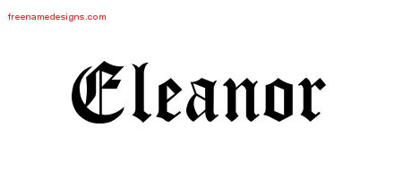 Blackletter Name Tattoo Designs Eleanor Graphic Download