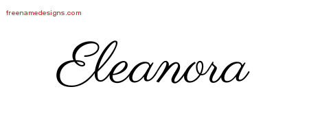 Classic Name Tattoo Designs Eleanora Graphic Download