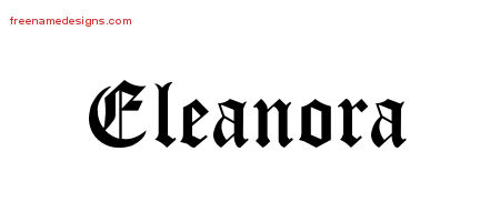 Blackletter Name Tattoo Designs Eleanora Graphic Download