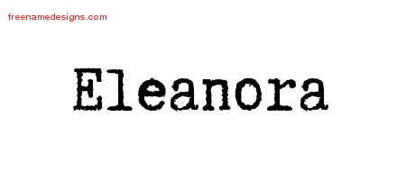 Typewriter Name Tattoo Designs Eleanora Free Download