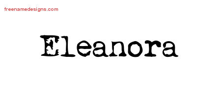 Vintage Writer Name Tattoo Designs Eleanora Free Lettering