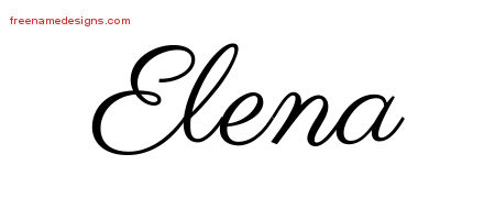 Classic Name Tattoo Designs Elena Graphic Download