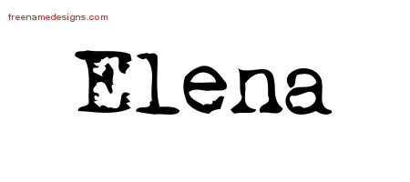 Vintage Writer Name Tattoo Designs Elena Free Lettering