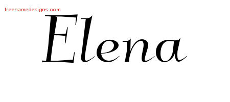 Elegant Name Tattoo Designs Elena Free Graphic