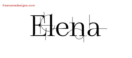 Decorated Name Tattoo Designs Elena Free