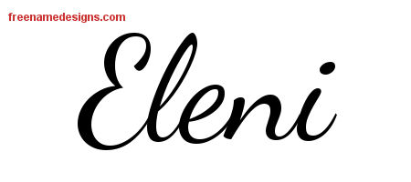Lively Script Name Tattoo Designs Eleni Free Printout