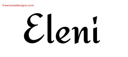 Calligraphic Stylish Name Tattoo Designs Eleni Download Free