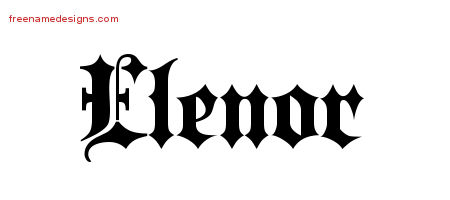 Old English Name Tattoo Designs Elenor Free