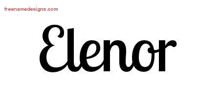 Handwritten Name Tattoo Designs Elenor Free Download