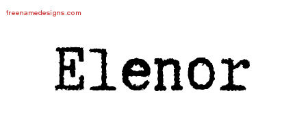 Typewriter Name Tattoo Designs Elenor Free Download