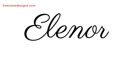 Classic Name Tattoo Designs Elenor Graphic Download