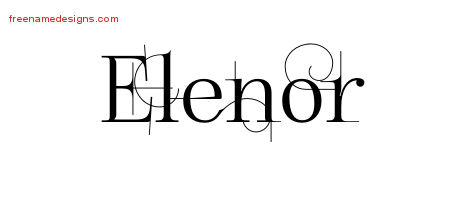 Decorated Name Tattoo Designs Elenor Free