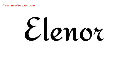 Calligraphic Stylish Name Tattoo Designs Elenor Download Free