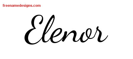 Lively Script Name Tattoo Designs Elenor Free Printout