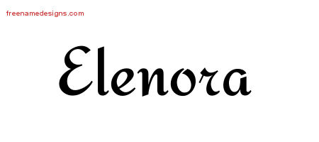 Calligraphic Stylish Name Tattoo Designs Elenora Download Free