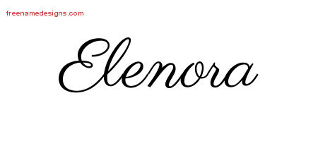 Classic Name Tattoo Designs Elenora Graphic Download
