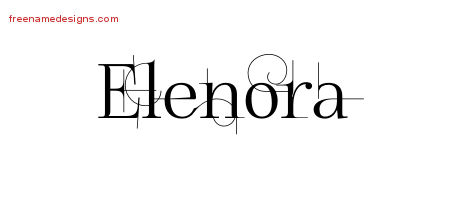 Decorated Name Tattoo Designs Elenora Free