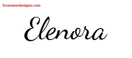 Lively Script Name Tattoo Designs Elenora Free Printout