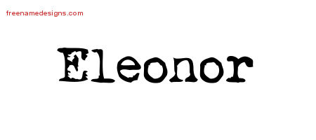 Vintage Writer Name Tattoo Designs Eleonor Free Lettering