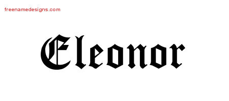 Blackletter Name Tattoo Designs Eleonor Graphic Download
