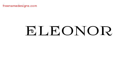 Flourishes Name Tattoo Designs Eleonor Printable