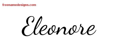 Lively Script Name Tattoo Designs Eleonore Free Printout