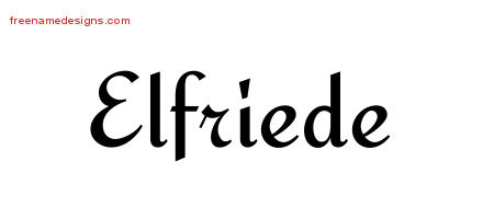 Calligraphic Stylish Name Tattoo Designs Elfriede Download Free