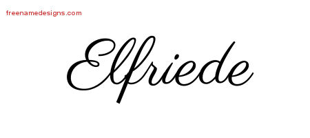 Classic Name Tattoo Designs Elfriede Graphic Download