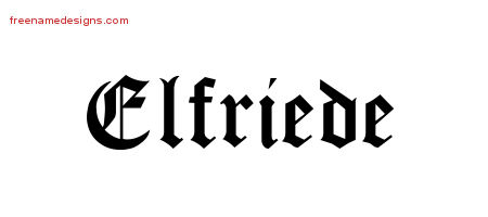 Blackletter Name Tattoo Designs Elfriede Graphic Download