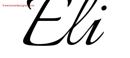 Calligraphic Name Tattoo Designs Eli Free Graphic