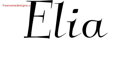 Elegant Name Tattoo Designs Elia Free Graphic