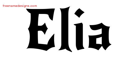 Gothic Name Tattoo Designs Elia Free Graphic