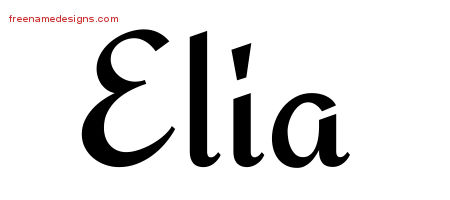 Calligraphic Stylish Name Tattoo Designs Elia Download Free