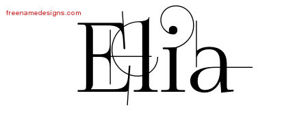 Decorated Name Tattoo Designs Elia Free
